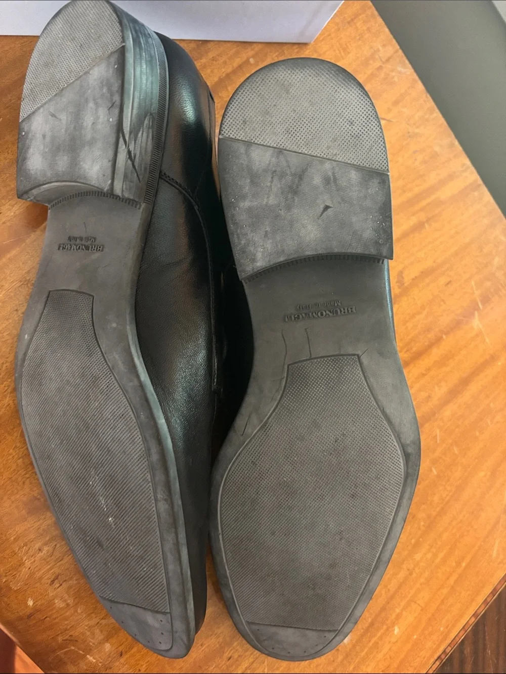 Bruno Magli Black Leather Lace-Up Oxfords